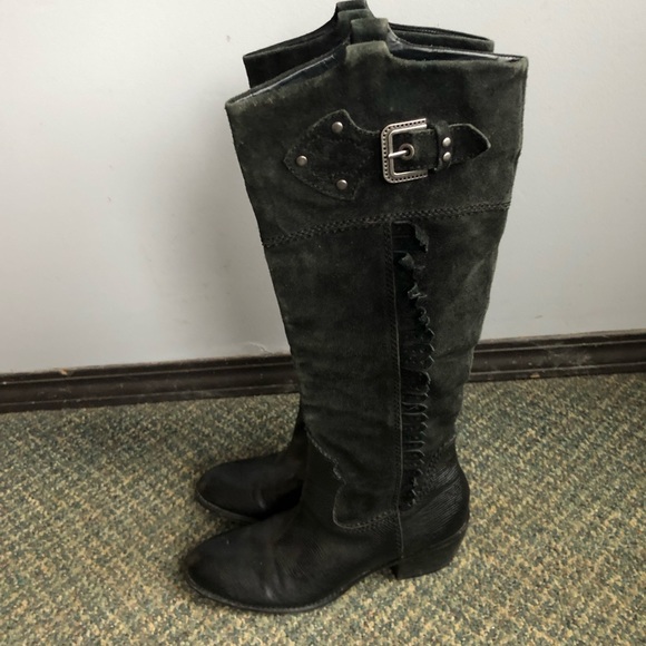 Franco Sarto Suede Western Gothic Witchy Boots - Picture 2 of 12